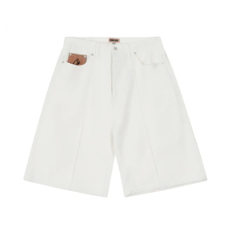 Corteiz C-Star Denim Jeans Shorts White